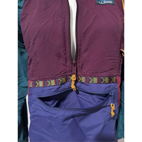 L.L. Bean anorak windbreaker multi color Aztec print XXS - Picture 6 of 7